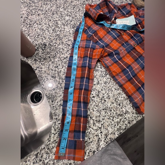 NWT Boys Class Club Blue & Orange Plaid Button-Up Shirt - Picture 5 of 7